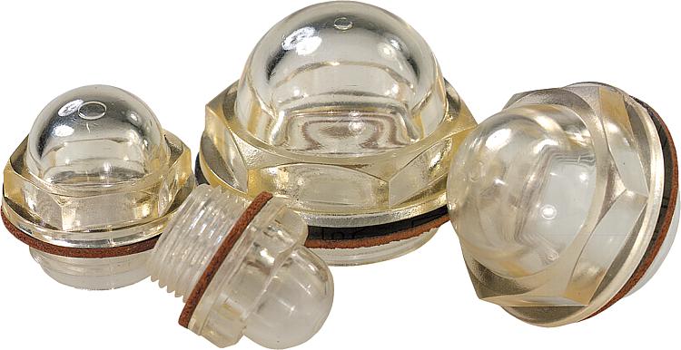 Convex oil sight glasses